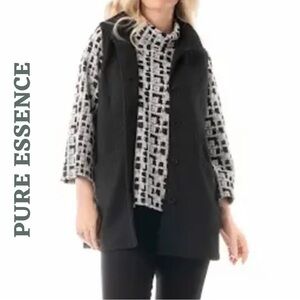 Pure Essence Black Quilted Vest Extra Small XS NWT Canada